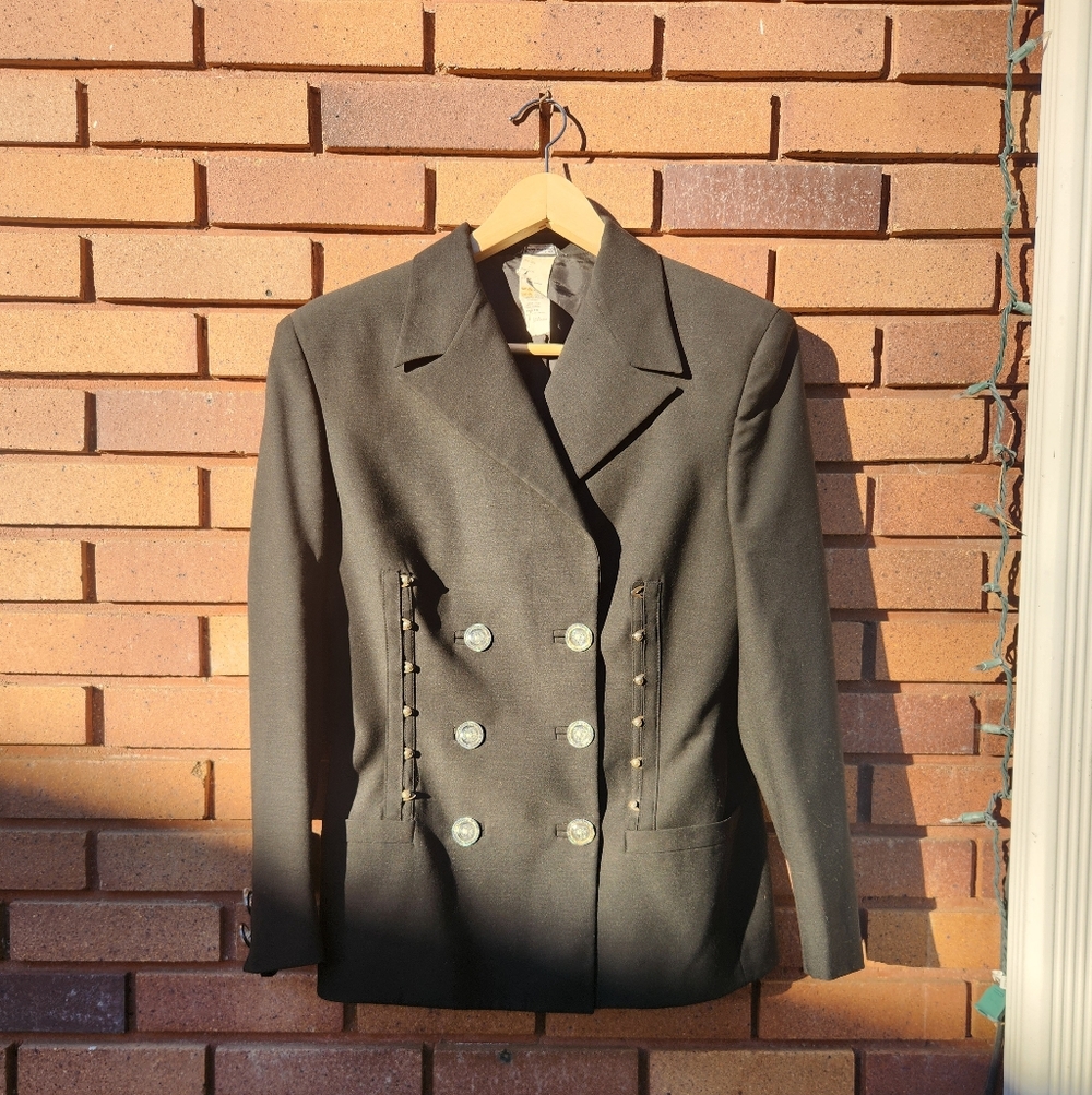 Versace Charcoal Double-Breasted Blazer
